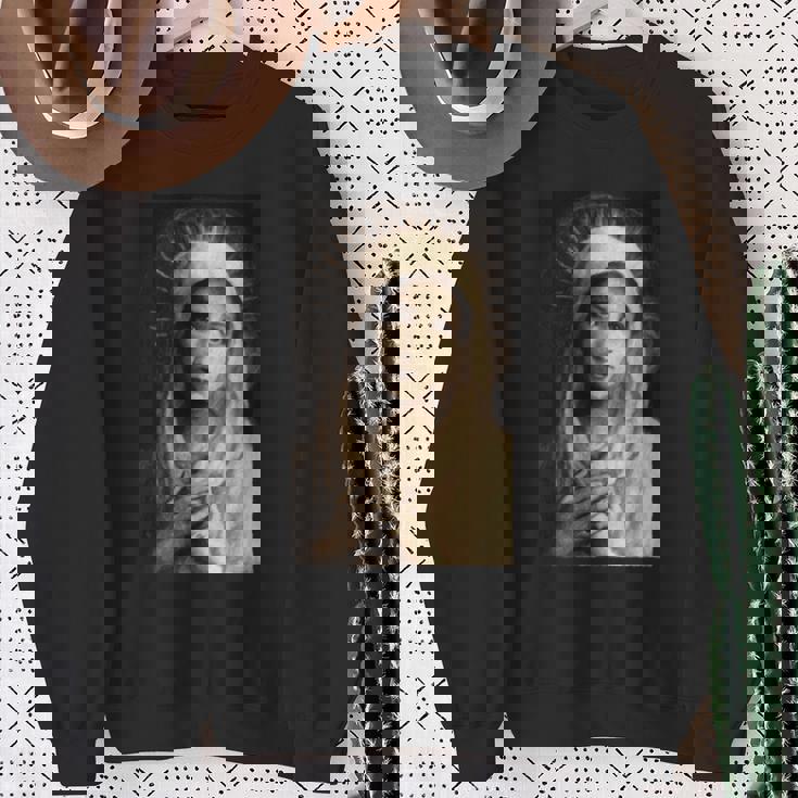 聖母マリア マリア カトリック絵画 長袖tシャツ スウェットシャツ 年配の女性への贈り物