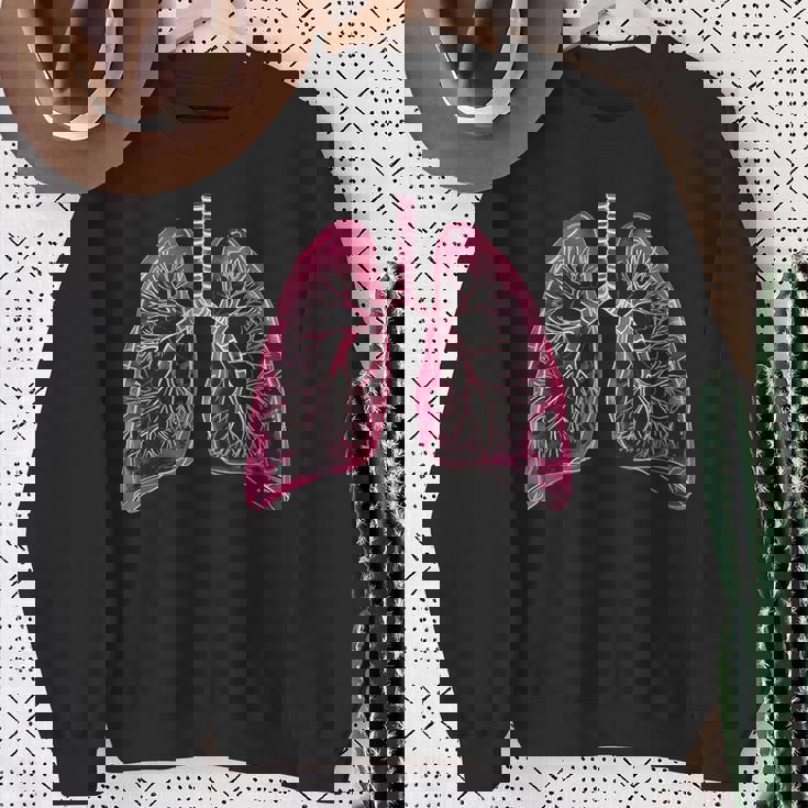 肺の解剖学的2d 医師と呼吸ファン向け スウェットシャツ 年配の女性への贈り物