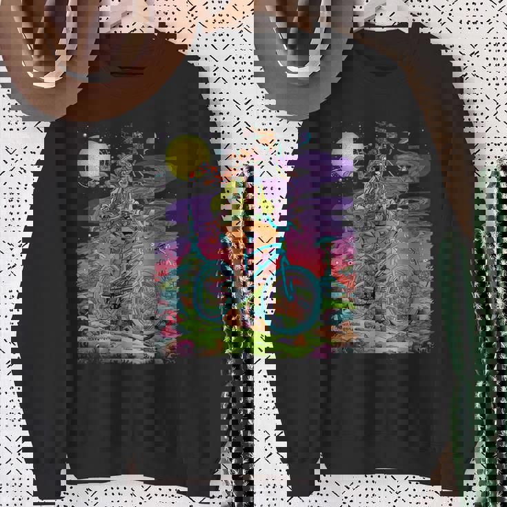 自転車デイホフマントリップ サイケデリックコミックスタイル ヒッピー スウェットシャツ 年配の女性への贈り物