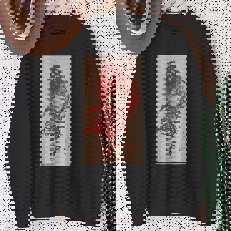 葛飾北斎 「朱描き鍾馗・朱鍾馗・赤鍾馗」 スウェットシャツ 年配の女性への贈り物