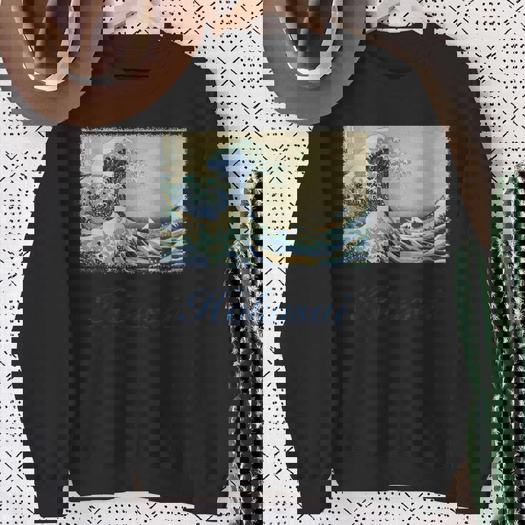 葛飾北斎作 神奈川沖 ビッグウェーブ スウェットシャツ 年配の女性への贈り物