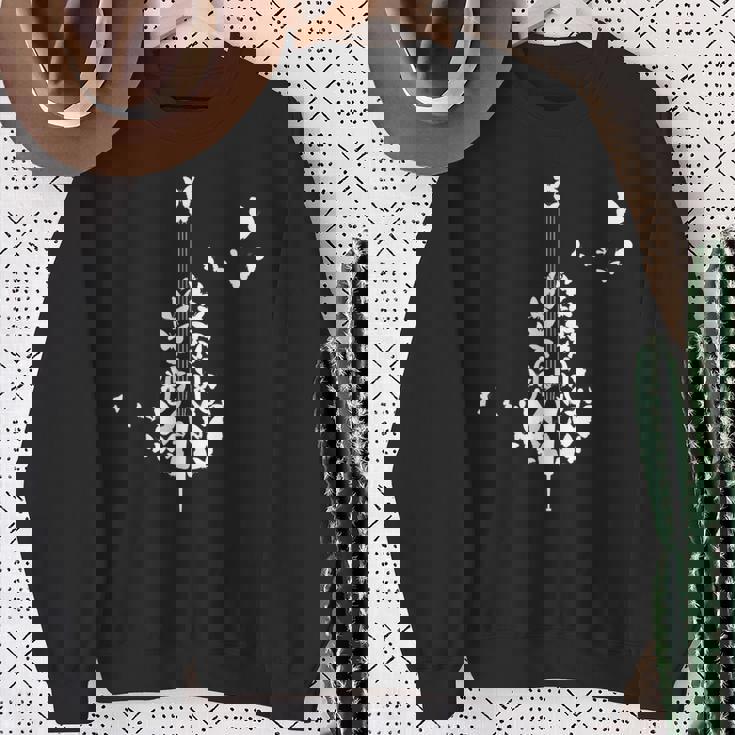 蝶とコントラバス スウェットシャツ 年配の女性への贈り物