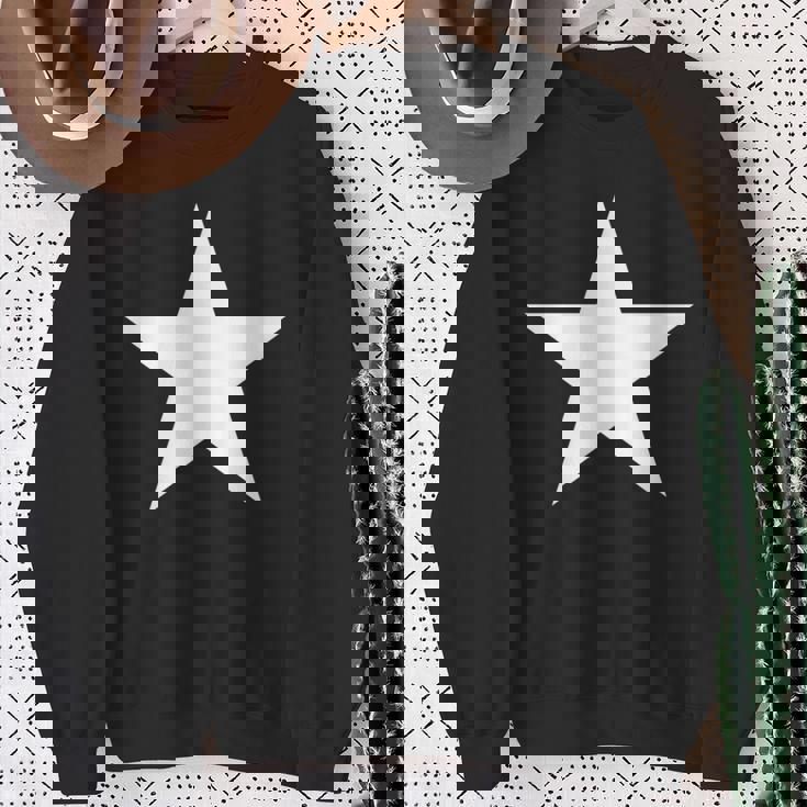 複数の色の白い星 長袖tシャツ スウェットシャツ 年配の女性への贈り物