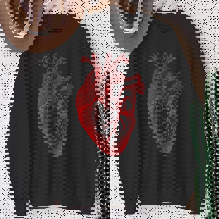 解剖学的心臓解剖科学生物学臓器研究 スウェットシャツ 年配の女性への贈り物