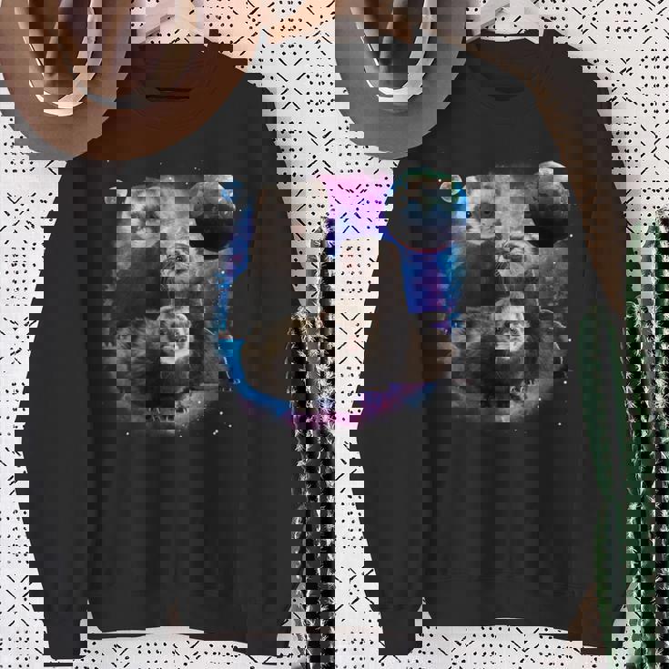 銀河系の面白いフェレット フェレット 長袖tシャツ スウェットシャツ 年配の女性への贈り物