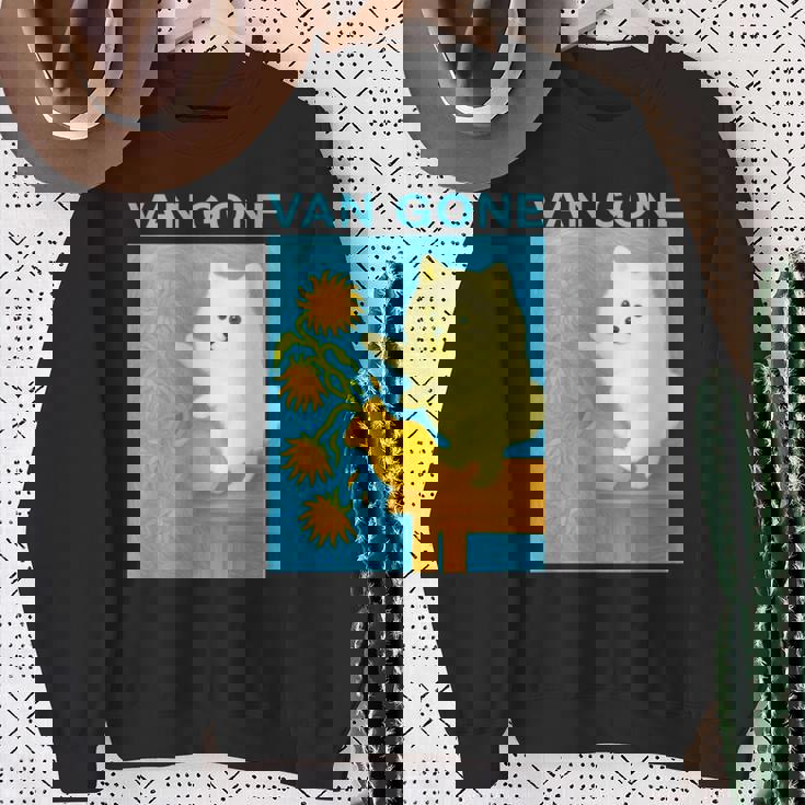 面白いtシャツ ポメラニアン ゴッホ イヌ メンズ 犬好き グッズ かわいい おもしろ 面白い 服 ネタ 長袖tシャツ スウェットシャツ 年配の女性への贈り物