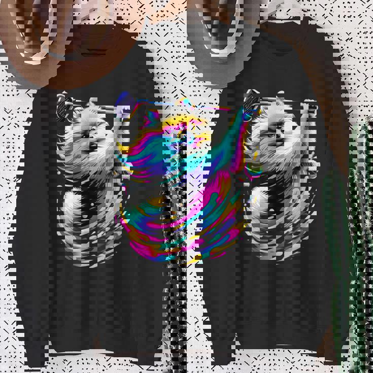 面白いtシャツ ポメラニアン ゴルフ イヌ メンズ 犬好き グッズ かわいい おもしろ 面白い 服 ネタ スウェットシャツ 年配の女性への贈り物