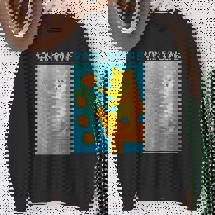 面白いtシャツ 柴犬 ゴッホ イヌ わんこ メンズ 犬好き グッズ かわいい おもしろ 面白い 服 ネタ 長袖tシャツ スウェットシャツ 年配の女性への贈り物