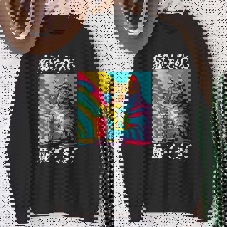 面白いtシャツ 猫 ネコ メンズ 猫好き グッズ おもしろ 面白い 服 ネタ にゃんこ 猫の下僕 長袖tシャツ スウェットシャツ 年配の女性への贈り物