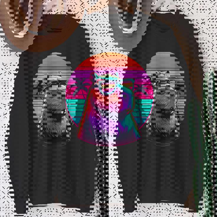 面白いカピバラ ヴィンテージ げっ歯類 レトロ ヴェイパーウェーブ 美的ゴス スウェットシャツ 年配の女性への贈り物