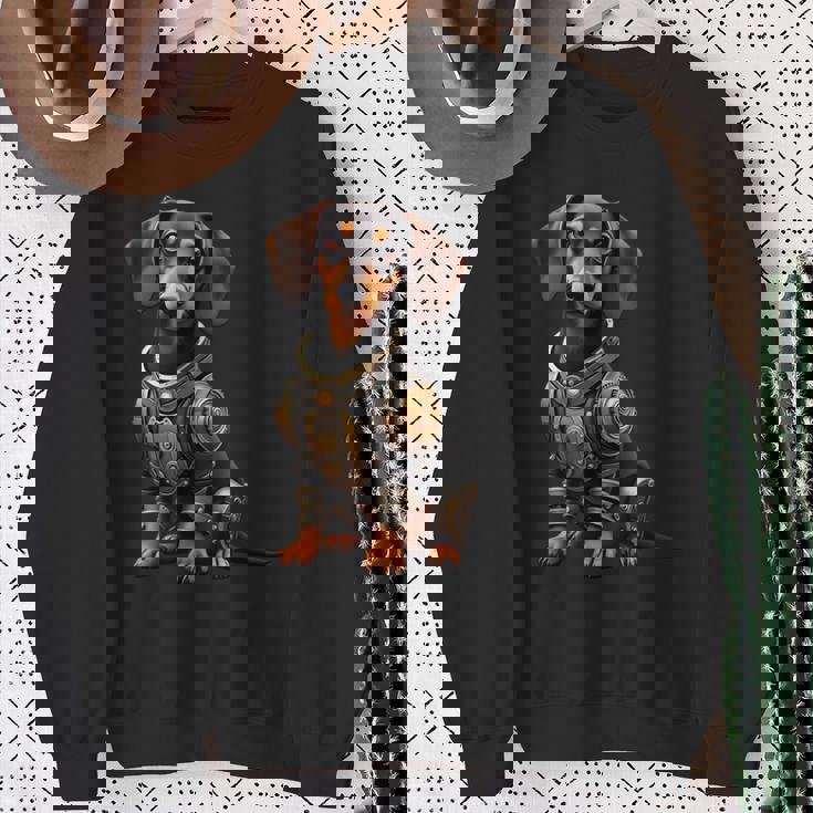 面白い犬ロボット技術サイボーグい 犬ロボット動物 Ai Lover Robotic Dog 長袖tシャツ スウェットシャツ 年配の女性への贈り物