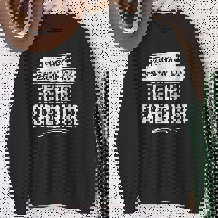 面白い退職介護用シャツ 男女兼用 スウェットシャツ 年配の女性への贈り物