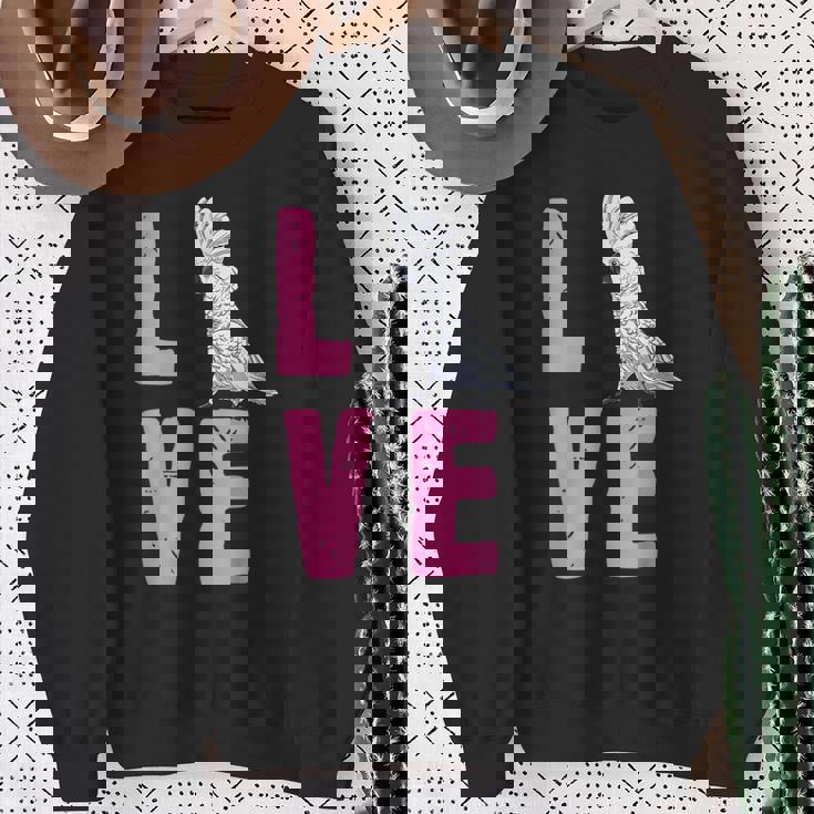 面白い鳥の恋人の贈り物-タイハクオウム スウェットシャツ 年配の女性への贈り物