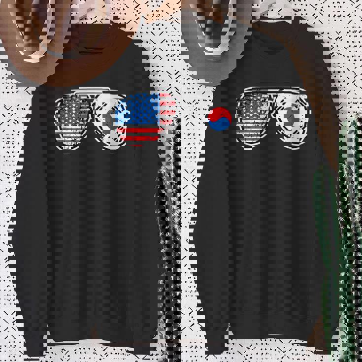 韓国アメリカン プライド サングラス 韓国国旗 アメリカ国旗 スウェットシャツ 年配の女性への贈り物