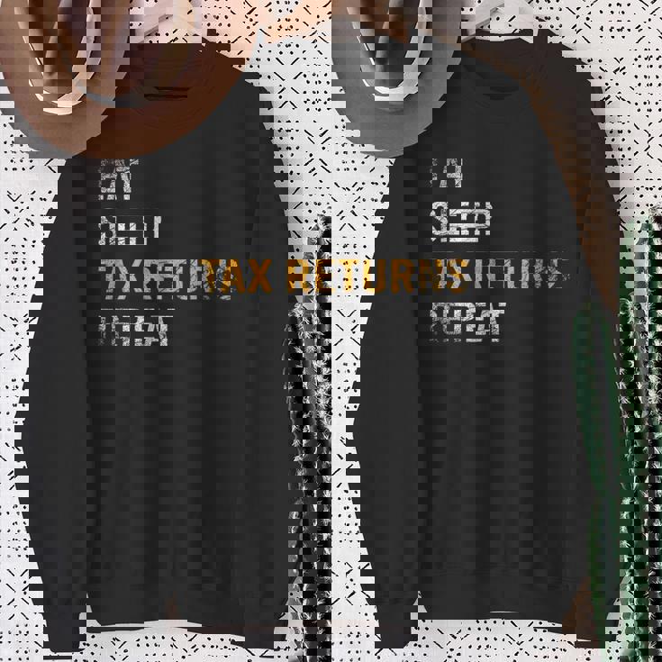 食べる睡眠確定申告繰り返し課税シーズン スウェットシャツ 年配の女性への贈り物