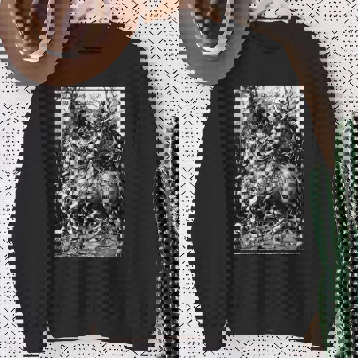 騎士と死と悪魔 アルブレヒト・デューラー1513 長袖tシャツ スウェットシャツ 年配の女性への贈り物