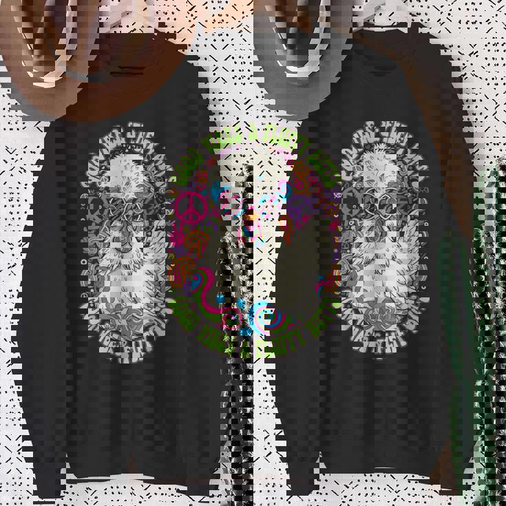 鶏好き ふわふわ お尻 バイブ 動物 ユーモア スウェットシャツ 年配の女性への贈り物