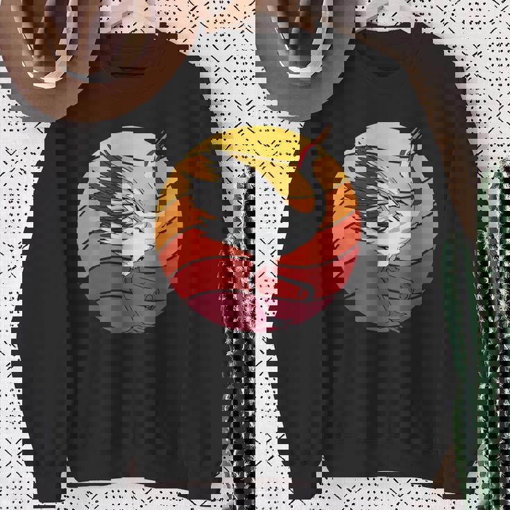 鶴 Crane Retrounset 鶴 スウェットシャツ 年配の女性への贈り物