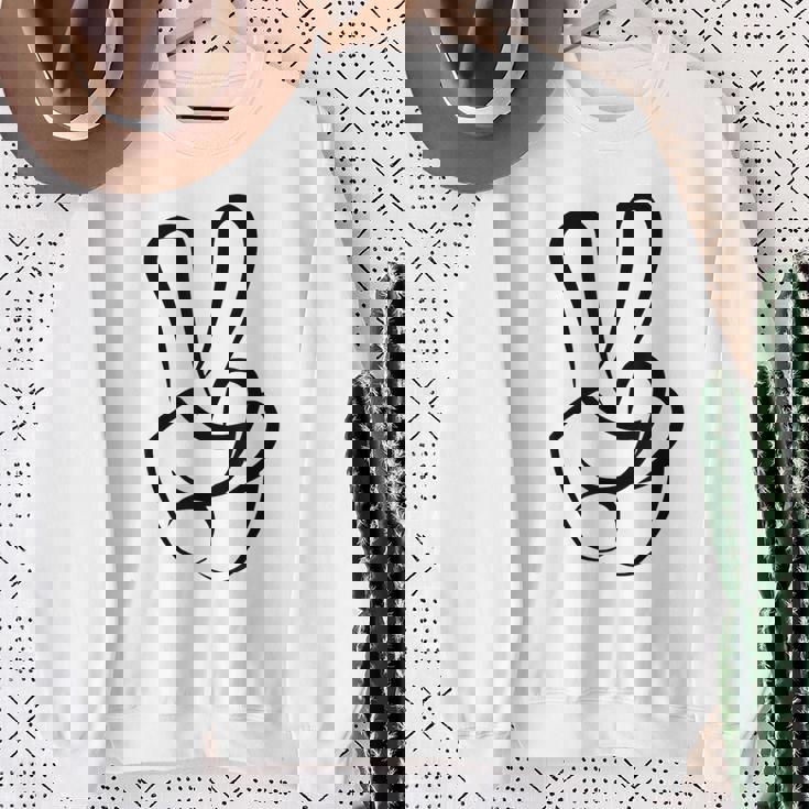 2本指 ピースサイン キュート ビクトリー ハンド ジェスチャー ピースシンボル スウェットシャツ 年配の女性への贈り物