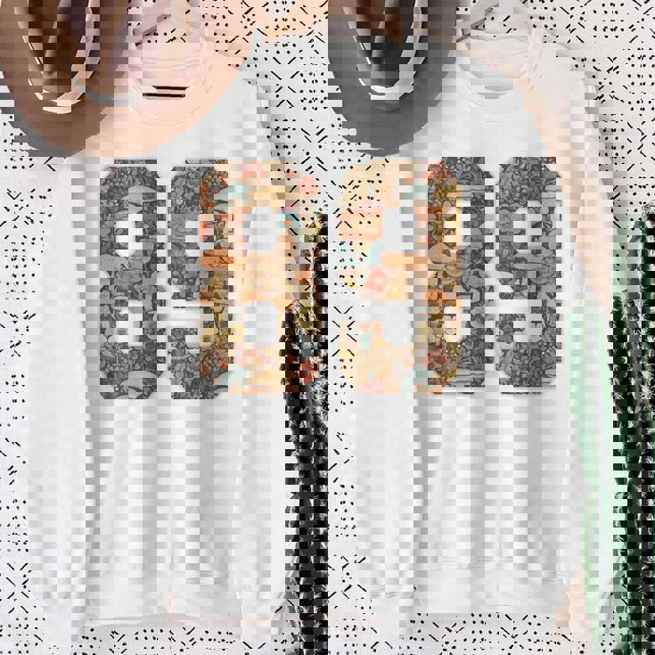 89 ナンバー コテージコア マッシュルーム レトロ フラワー裏側に スウェットシャツ 年配の女性への贈り物