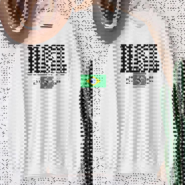 Brasil Est 1500 ブラジル ブラジリアン 国旗 プライド 長袖tシャツ スウェットシャツ 年配の女性への贈り物