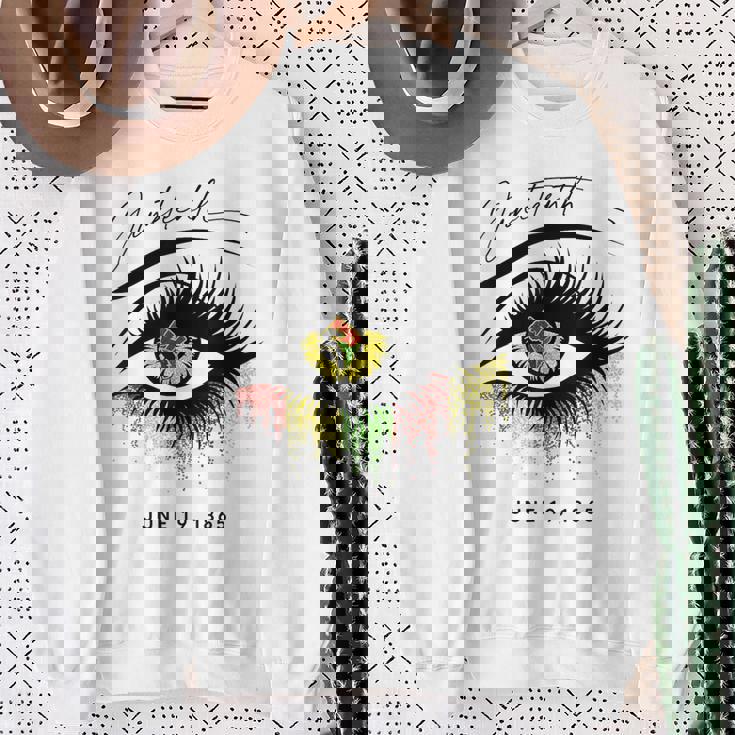 Junenth まつげ アフリカの目 美しい スウェットシャツ 年配の女性への贈り物