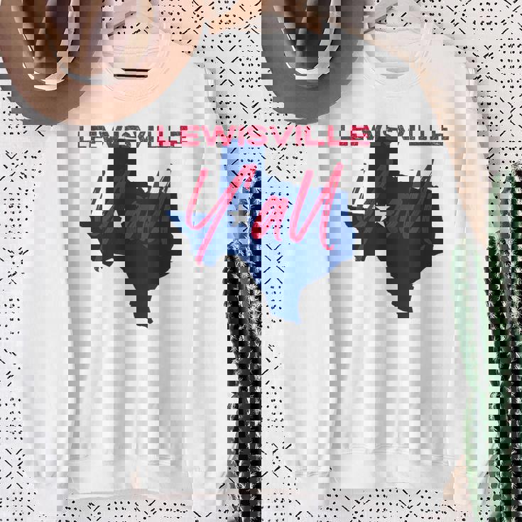 Lewisville Texas Y'All TX Pride State Map Cute Sweatshirt Unisex Gifts for Old Women