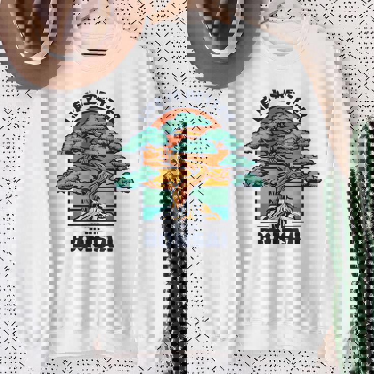 Life Is Better With Bonsai 屋内 盆栽 盆栽ポット 盆栽 スウェットシャツ 年配の女性への贈り物