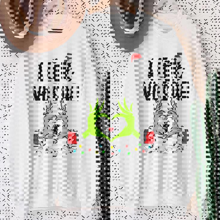 A Little Who Is Due Christmas Pregnancy Announcement Sweatshirt Gifts for Old Women