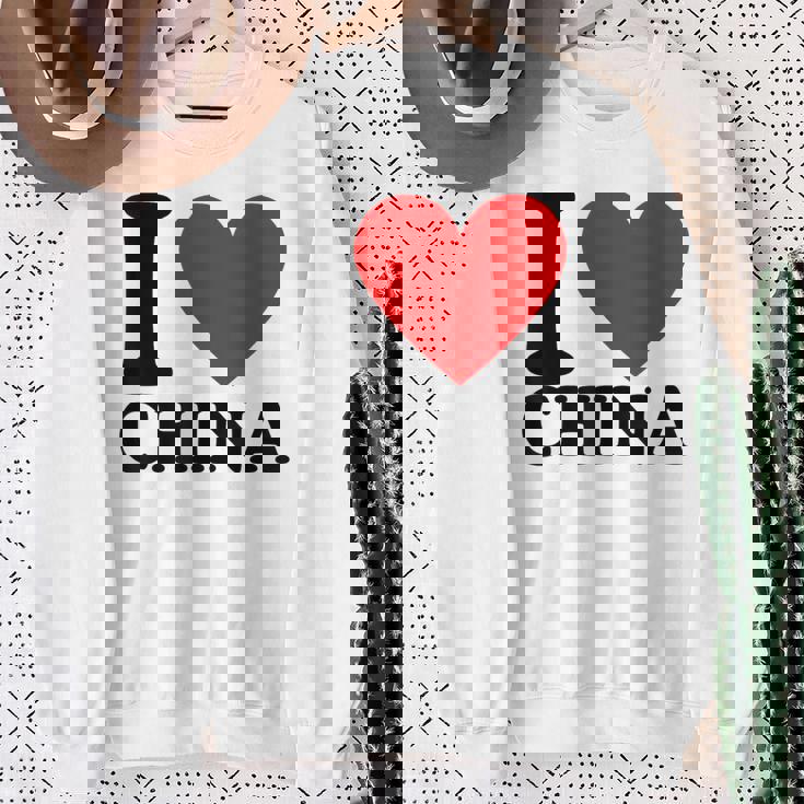 I Love China I Heart China スウェットシャツ 年配の女性への贈り物