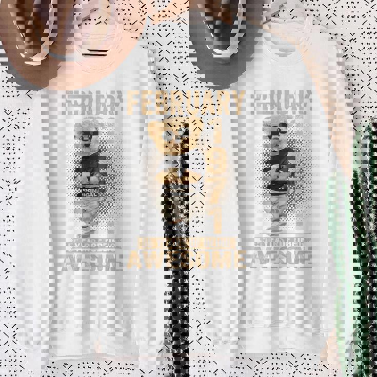 On Back 1971年2月 55歳の誕生日 55歳 テディベア スウェットシャツ 年配の女性への贈り物