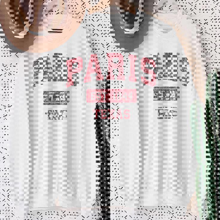 Paris Texas Tx ビンテージスポーツデザイン レッドデザイン スウェットシャツ 年配の女性への贈り物