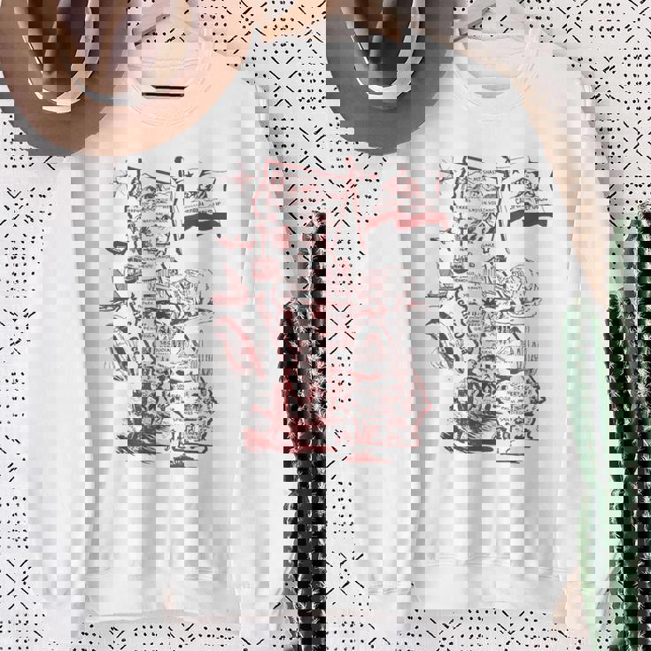 Trendy California Republic Landmarks Map Outlineintage スウェットシャツ 年配の女性への贈り物