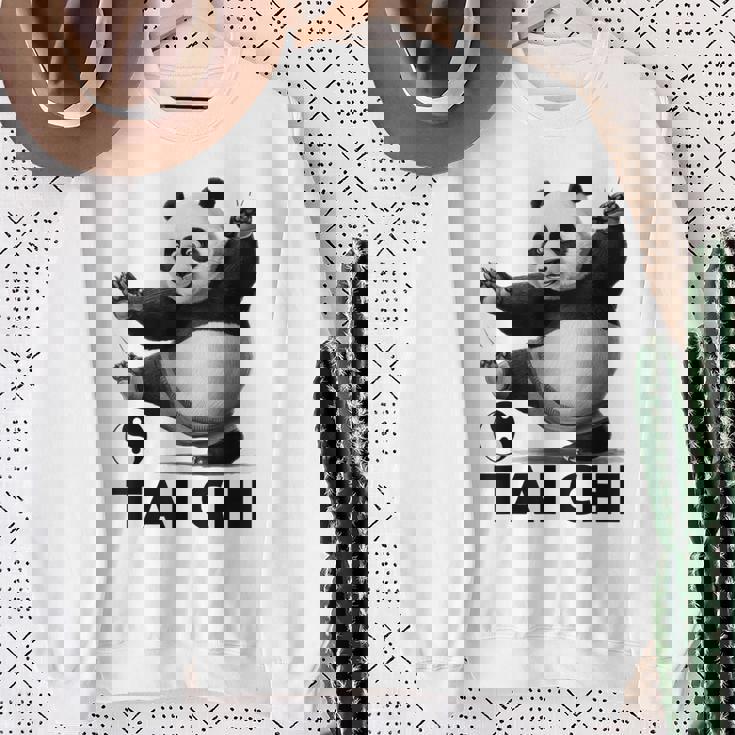 おもしろパンダ 動物 太極拳 格闘技 陰陽バランス スウェットシャツ 年配の女性への贈り物