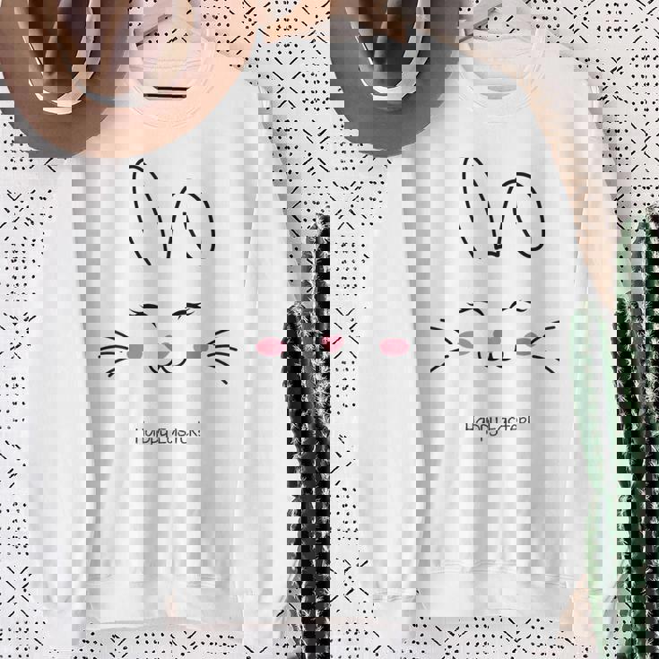 かわいいバニーフェイス イースターバッグ ピンク ハート イースター スウェットシャツ 年配の女性への贈り物