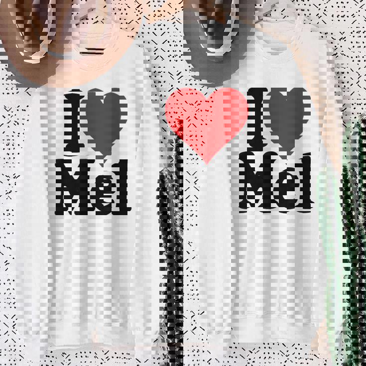 アイ・ラブ・ハート・メル・メルビン・メラニー・メリンダ・メリッサ・メロディ スウェットシャツ 年配の女性への贈り物