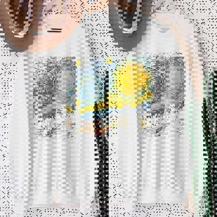 カエル 星月夜 面白い カエル ゴッホ 美的アート ミーム スウェットシャツ 年配の女性への贈り物