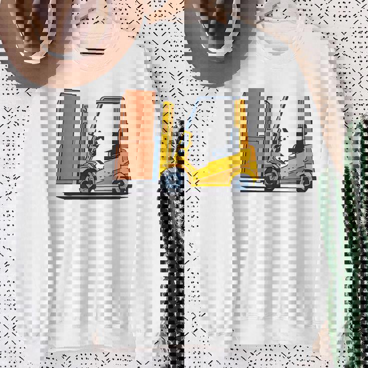 キッズ フォークリフト車両工事現場掘削機建設作業員 男の子 スウェットシャツ 年配の女性への贈り物