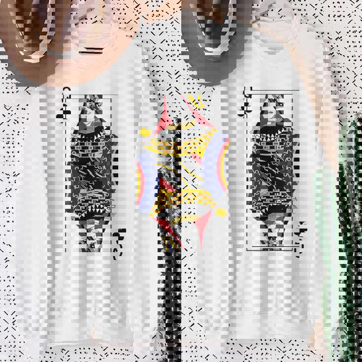クイーンクラブ ポーカーカード トランプ ブラックジャックカード 長袖tシャツ スウェットシャツ 年配の女性への贈り物