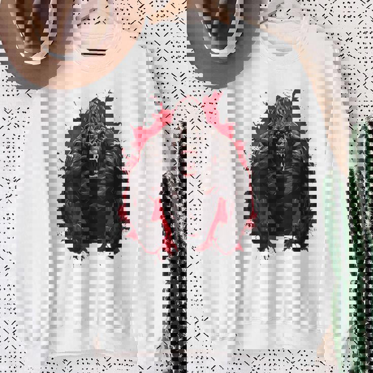 ゴリラ・ボディビル・ワークアウト バックプリント・ジム スウェットシャツ 年配の女性への贈り物