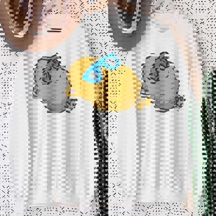 サングラスでかわいいポテチ リラックスポテチ スウェットシャツ 年配の女性への贈り物