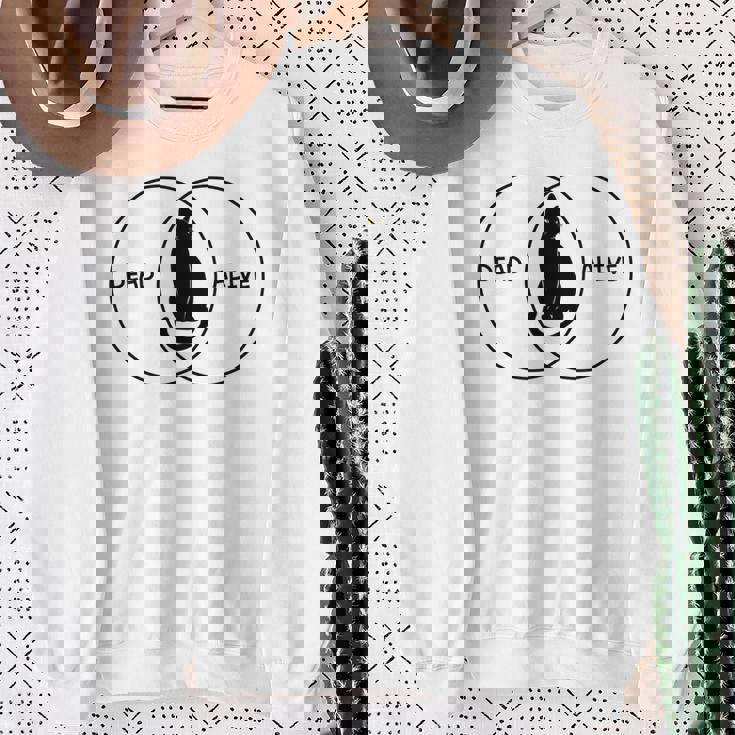 シュレディンガーの猫ベン図 長袖tシャツ スウェットシャツ 年配の女性への贈り物