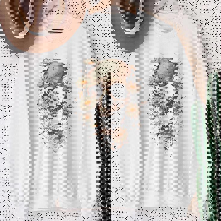 スカルバックプリント。 スウェットシャツ 年配の女性への贈り物