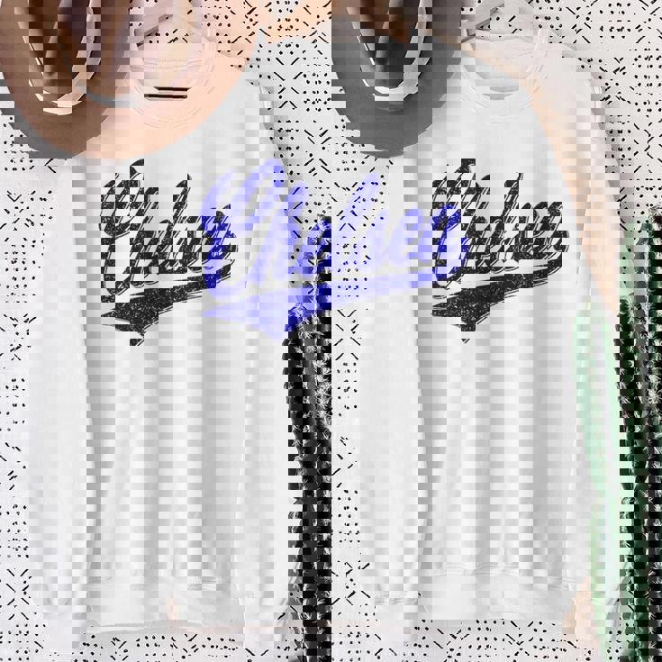 チェルシー ロンドン イングランド バーシティ スクリプト クラシック スポーツ ジャージ スウェットシャツ 年配の女性への贈り物