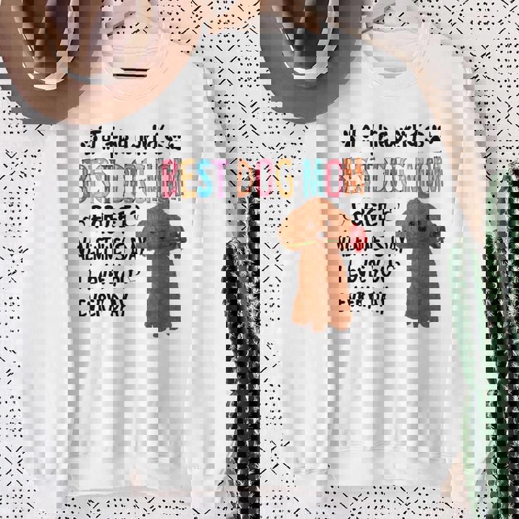 トイプードル最高の犬ママバレンタインデー面白い犬の恋人 長袖tシャツ スウェットシャツ 年配の女性への贈り物