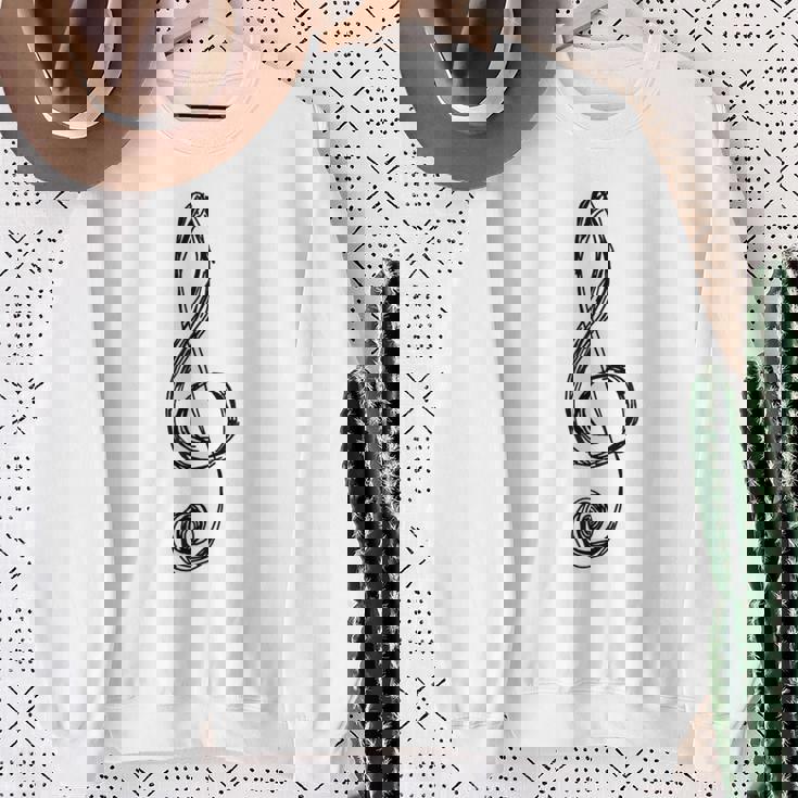 ト音記号 音楽記号 描画スケッチ スウェットシャツ 年配の女性への贈り物