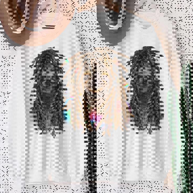 ドレッド ヒップホップ レゲエ 動物 ナマケモノ スウェットシャツ 年配の女性への贈り物