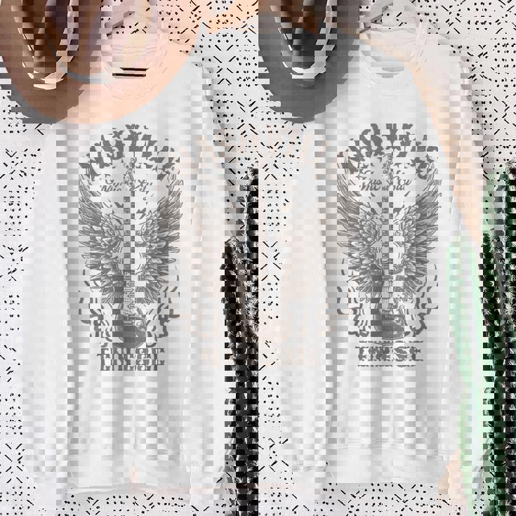 ナッシュビル テネシー ギター カントリーミュージック シティ レディース メンズ キッズ スウェットシャツ 年配の女性への贈り物