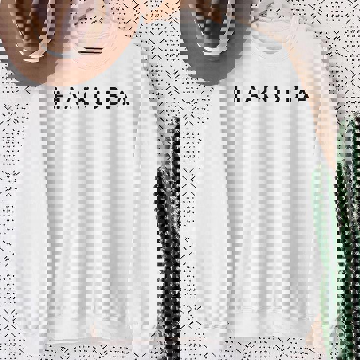 ハクバ お土産 モダン コンテンポラリー フォント 白馬好き スウェットシャツ 年配の女性への贈り物