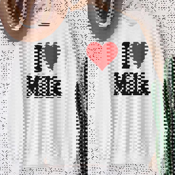 ハートミルクが大好き スウェットシャツ 年配の女性への贈り物